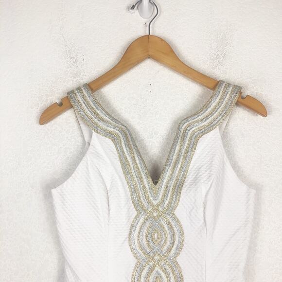 Lily Pulitzer Valli Shift Mini Dress Size 00 Resort White Preppy Quiet Luxury - Picture 4 of 15